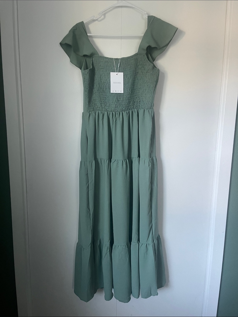 Sage Green Ruffle Tiered Maxi Dress - Picture 5 of 5